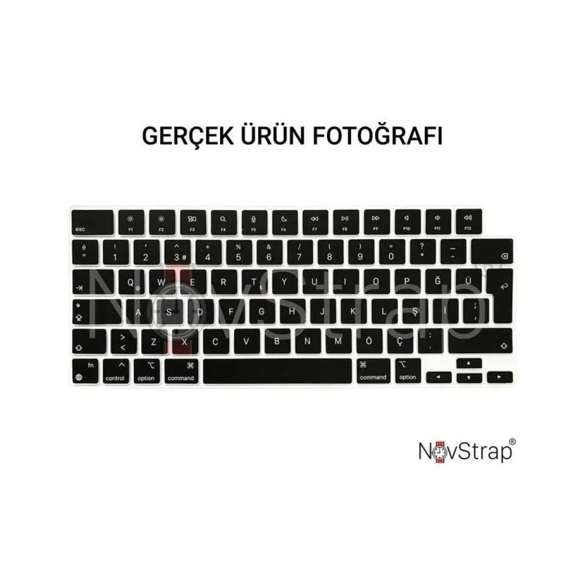 Novstrap Apple Macbook Air M3 13.6 Inç A3113 ile Uyumlu Türkçe Q Klavye Siyah Klavye Koruyucu Kılıf