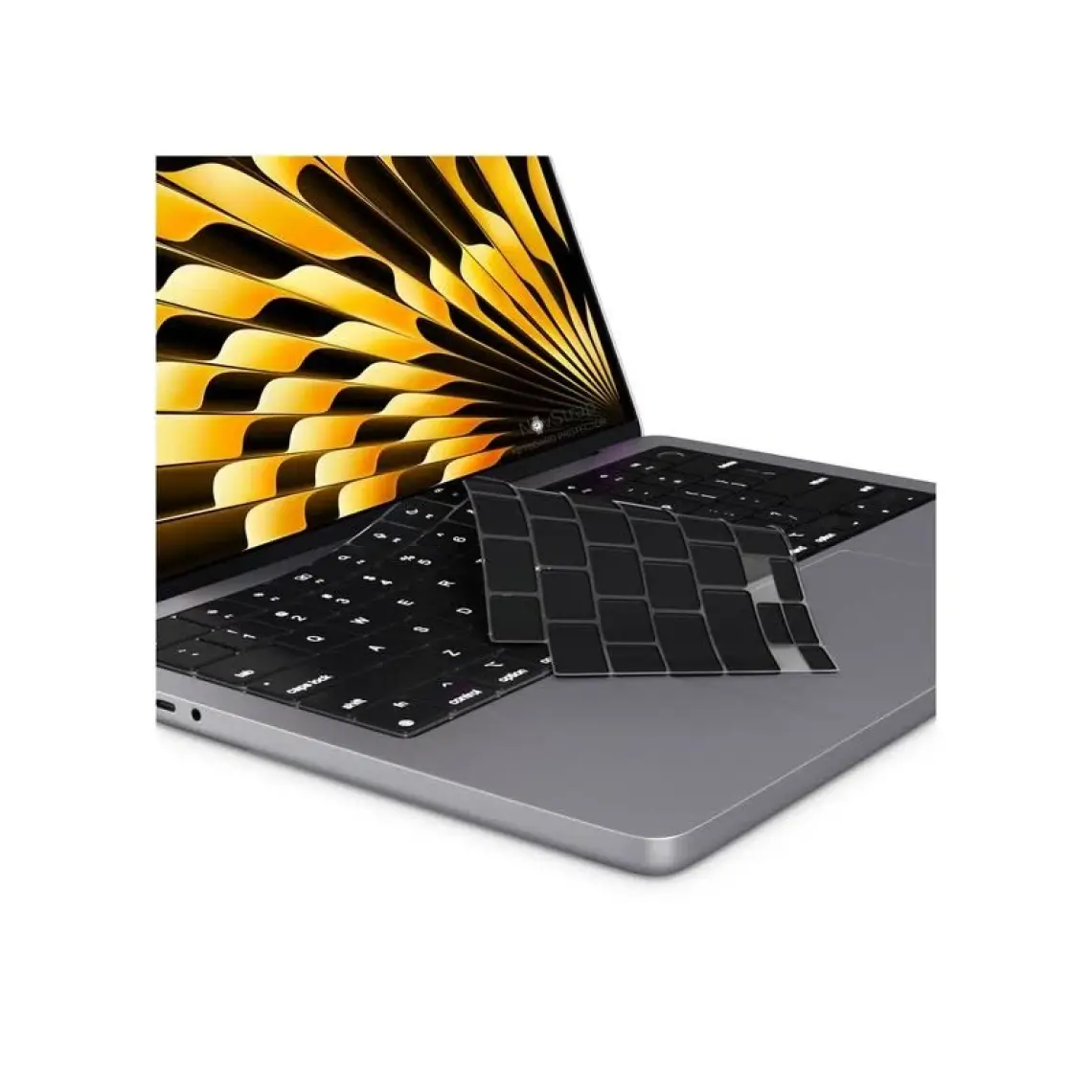 Novstrap Apple Macbook Air M3 13.6 Inç A3113 ile Uyumlu Türkçe Q Klavye Siyah Klavye Koruyucu Kılıf