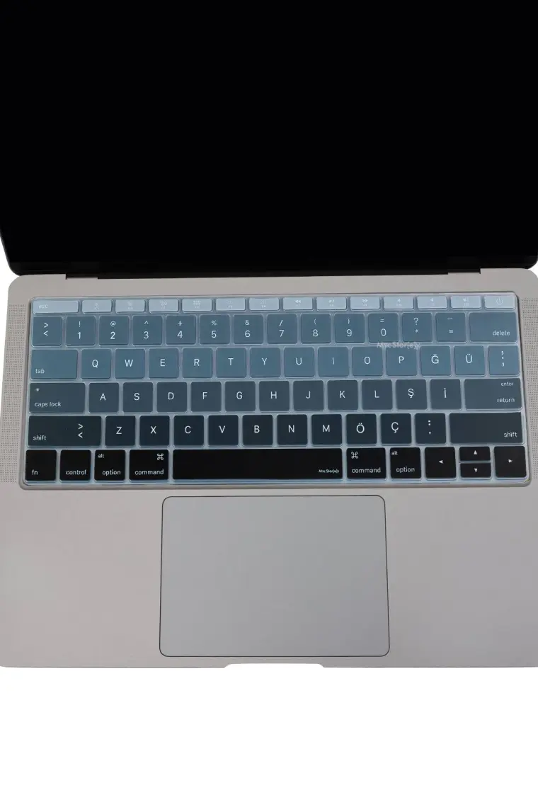 McStorey Laptop Macbook Pro Klavye Kılıf US-TR Harf Baskılı A1534 A1708 ile Uyumlu Ombre