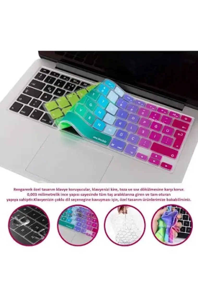 McStorey Macbook Air M1 Klavye Kılıfı US-TR Baskı A2179 A2337 ile Uyumlu