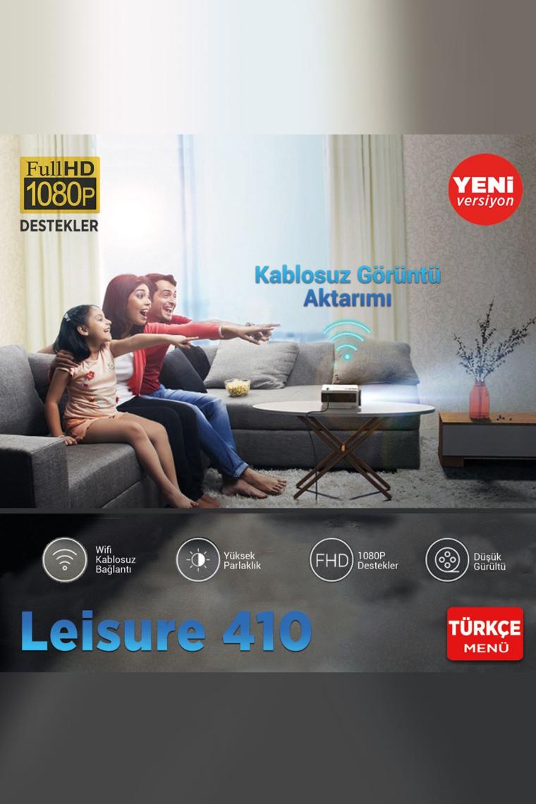 Leisure 410 5g Wifi 1080p Destekli Lcd Led Projeksiyon Cihazı - 240 Inç Yansıtma - Dahili Hoparlör