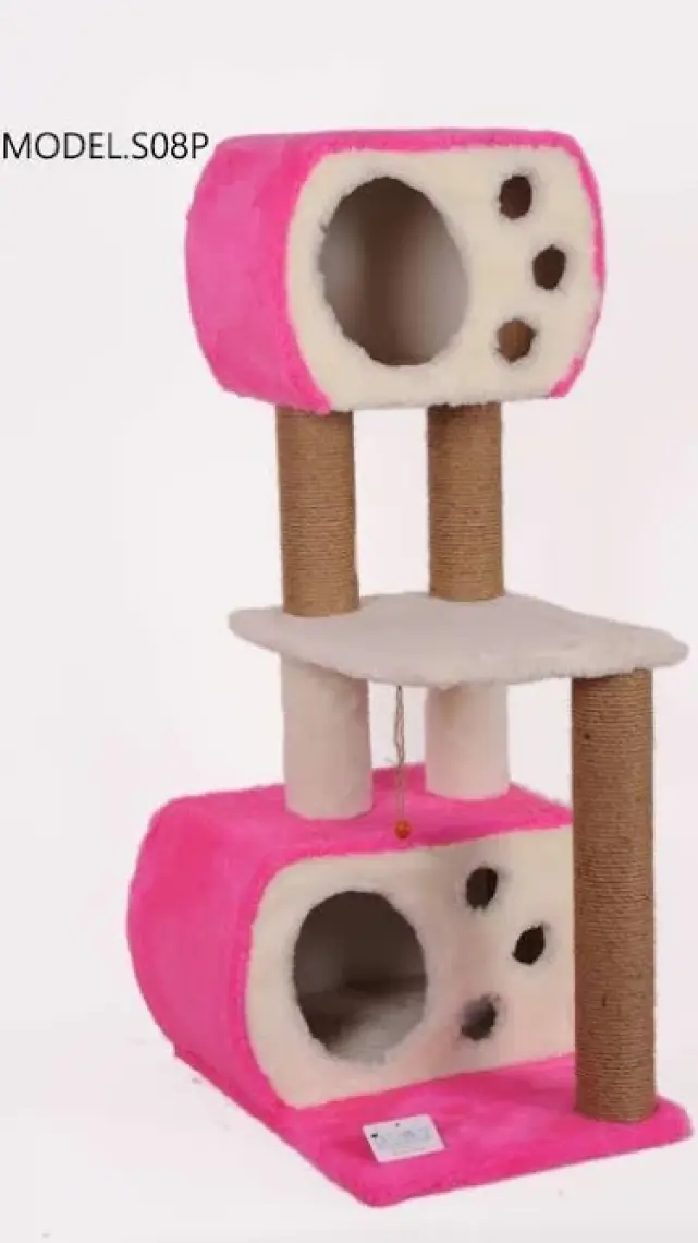 Cat Hause Kedi Tırmalama Platformlu S8 Pembe 115 cm