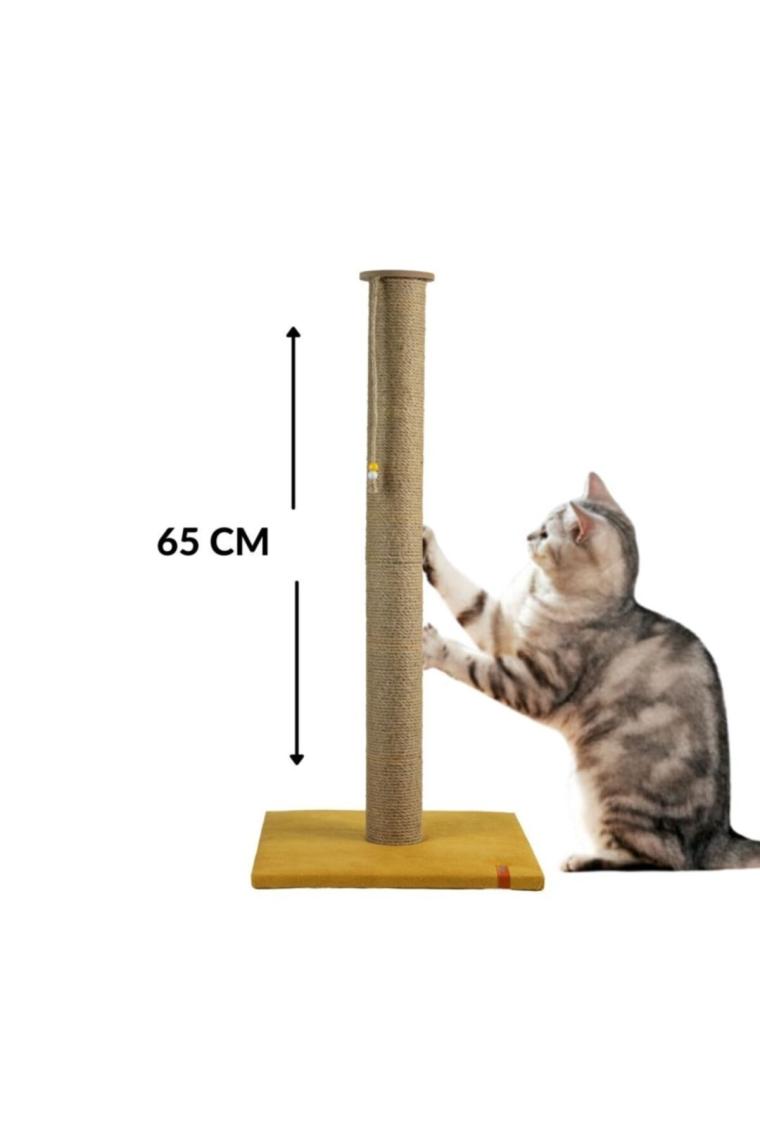 Pugalo Tırmalama Pugalo 65 cm Büyük Kedi Tırmalam Tahtası Catnipli Uzun Tırmalama Tahtası Minder Yüzey Sarı