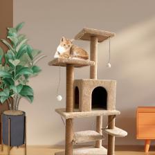 Nursoft Y01 Salıncaklı Yuvalı Lüx Kedi Tırmalama Oyun Evi