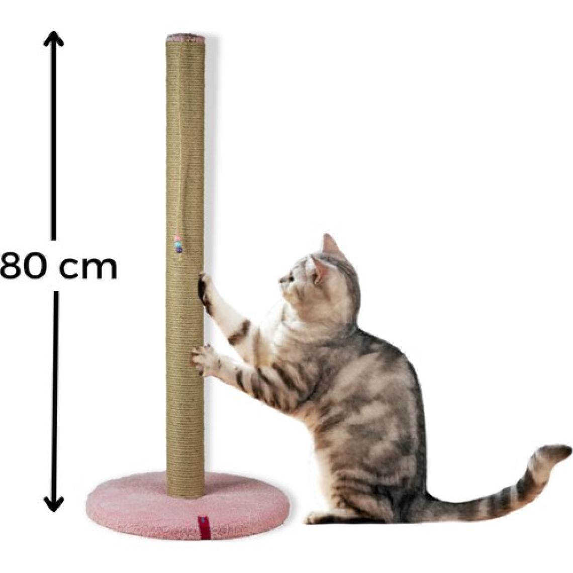 Pugalo Tırmalama Pugalo 80 cm Tırmalama Tahtası Silindir Taban Uzun Catnipli Tırmalama Tahtası Minder Yüzey Pembe