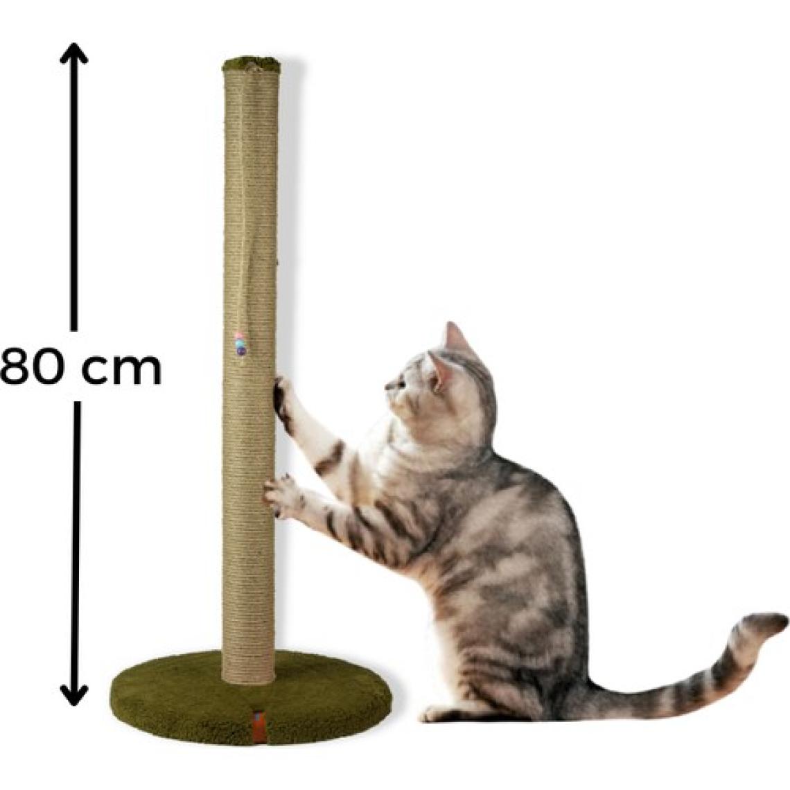 Pugalo Tırmalama Pugalo 80 cm Tırmalama Tahtası Silindir Taban Uzun Catnipli Tırmalama Tahtası Minder Yüzey Yeşil