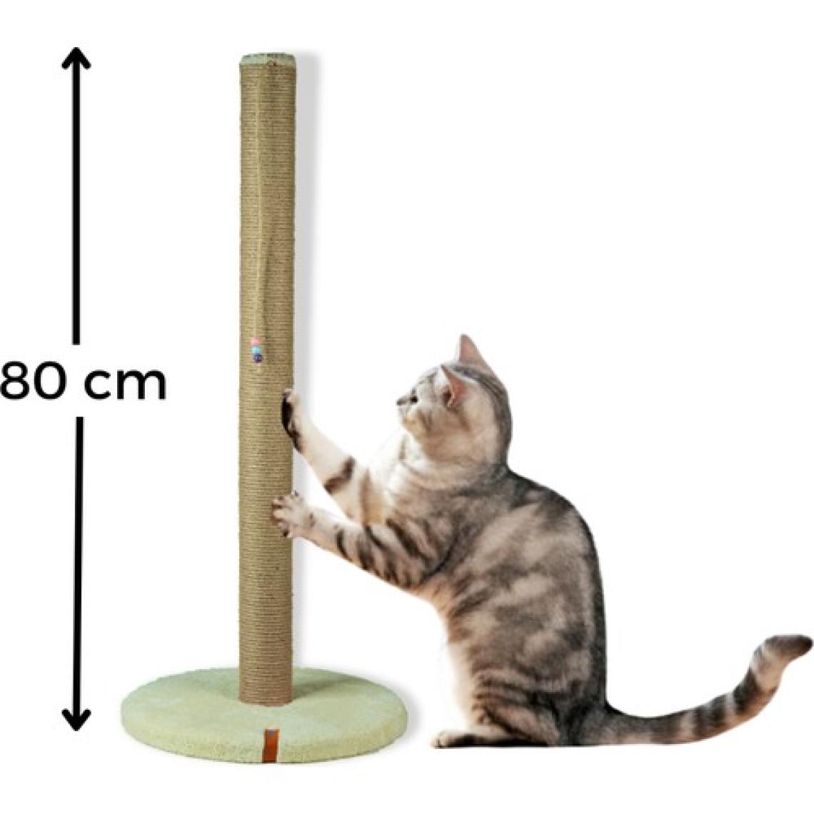 Pugalo Tırmalama Pugalo 80 cm Tırmalama Tahtası Silindir Taban Uzun Catnipli Tırmalama Tahtası Minder Yüzey Krem
