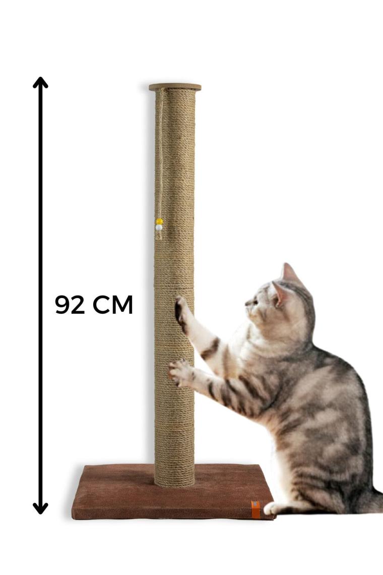 Pugalo Tırmalama 90 cm Catnipli Büyük Kedi Tırmalama Tahtası Minder Yüzey Kahverengi