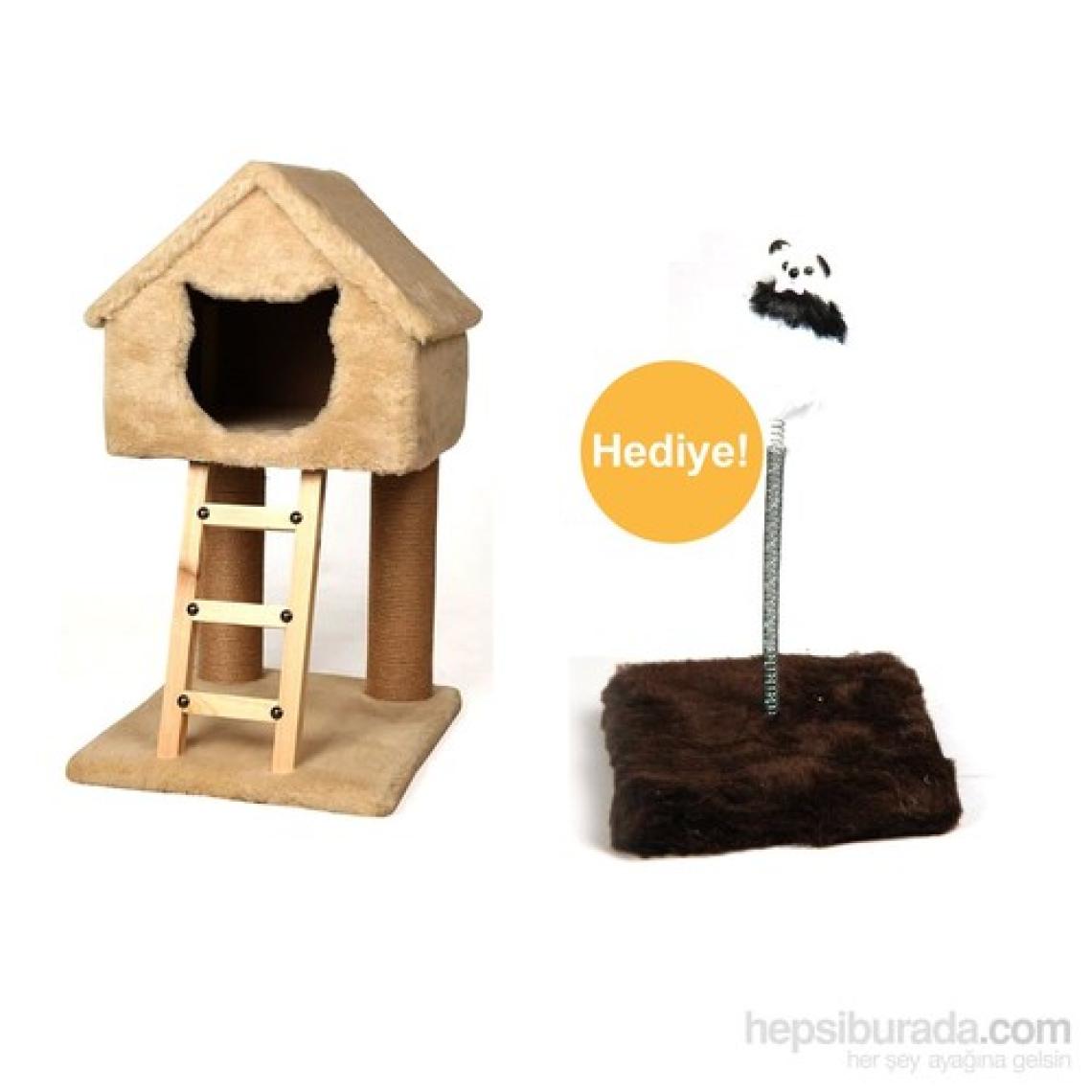 Miss Dublex Tırmalama Ve Oyun Standı Gri+Yaylı Kedi Oyuncağı Hediye!