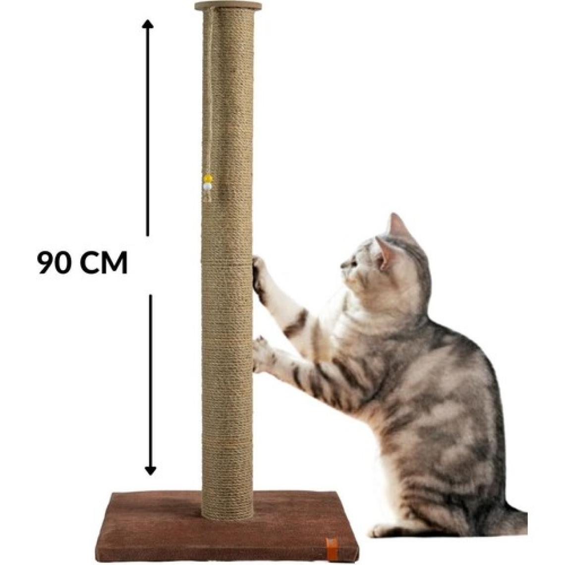 Pugalo Tırmalama 90 cm Catnipli Büyük Kedi Tırmalama Tahtası Minder Yüzey Kahverengi