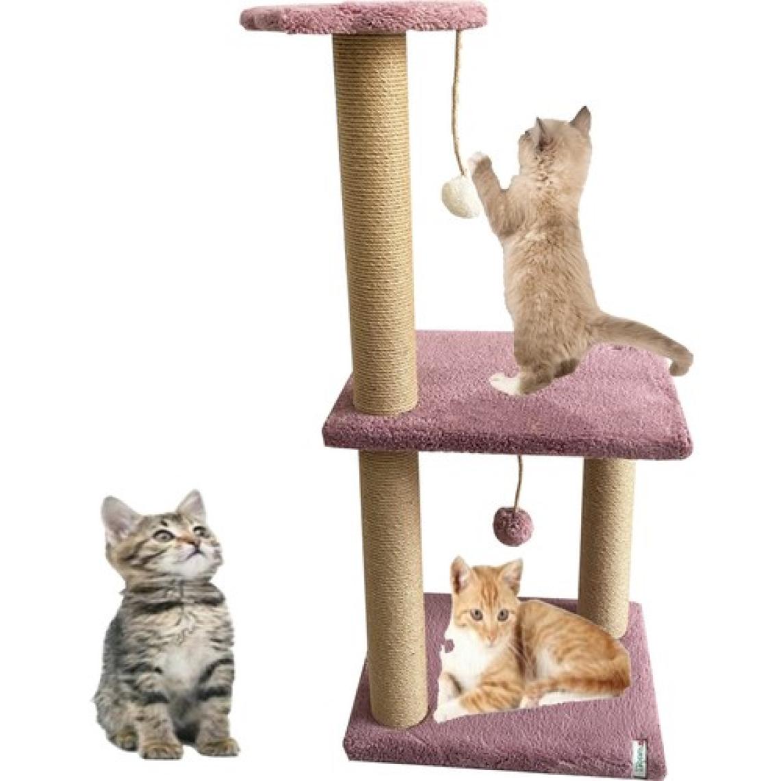 Nursoft İki Katlı Kedi Tırmalaması Büyük Tırmalama Tahtası Gül Kurusu