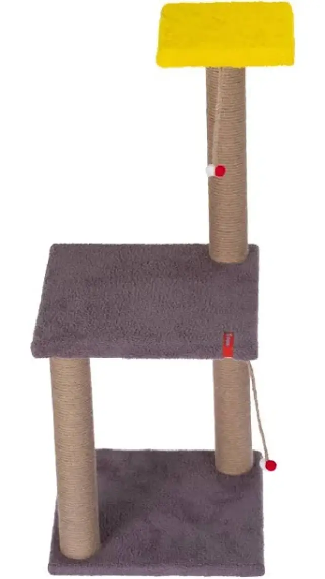 Pugalo 82 cm Iki Katlı Gri  Kedi Tırmalama Tahtası Catnipli Tırmalama Tahtası Minder Yüzey