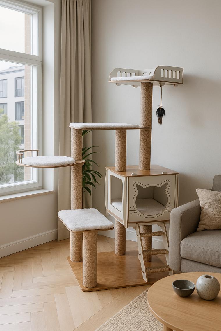 Pati Homes Pro Katlı Kedi Oyun Evi Köşk Xl Yataklı - Kedi Tırmalaması