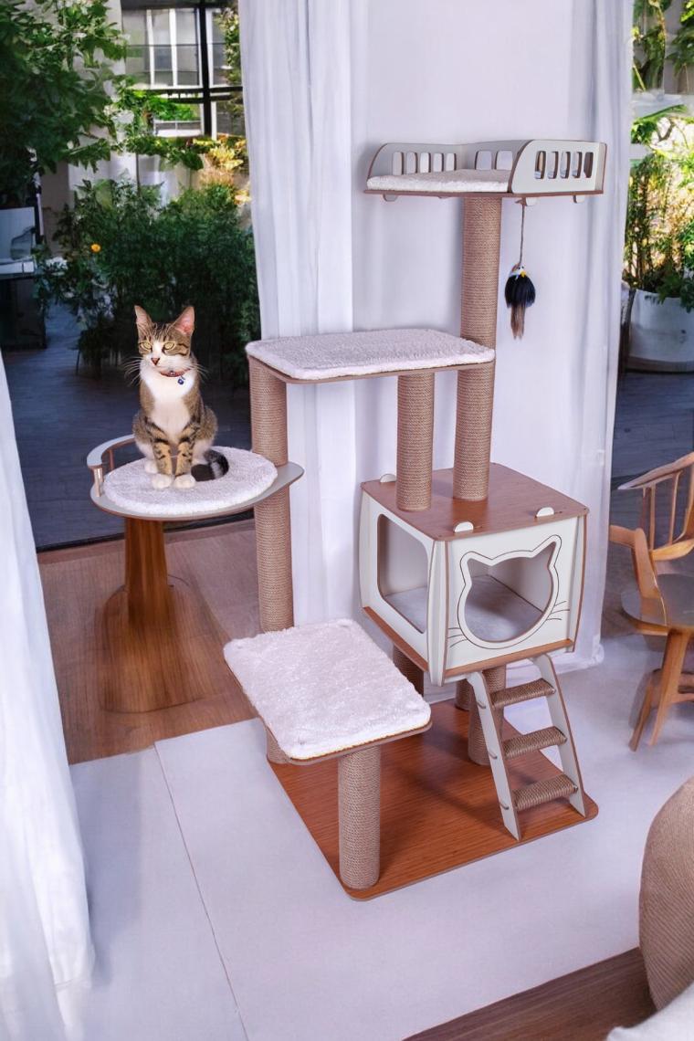 Pati Homes Pro Katlı Kedi Oyun Evi Köşk Xl Yataklı - Kedi Tırmalaması