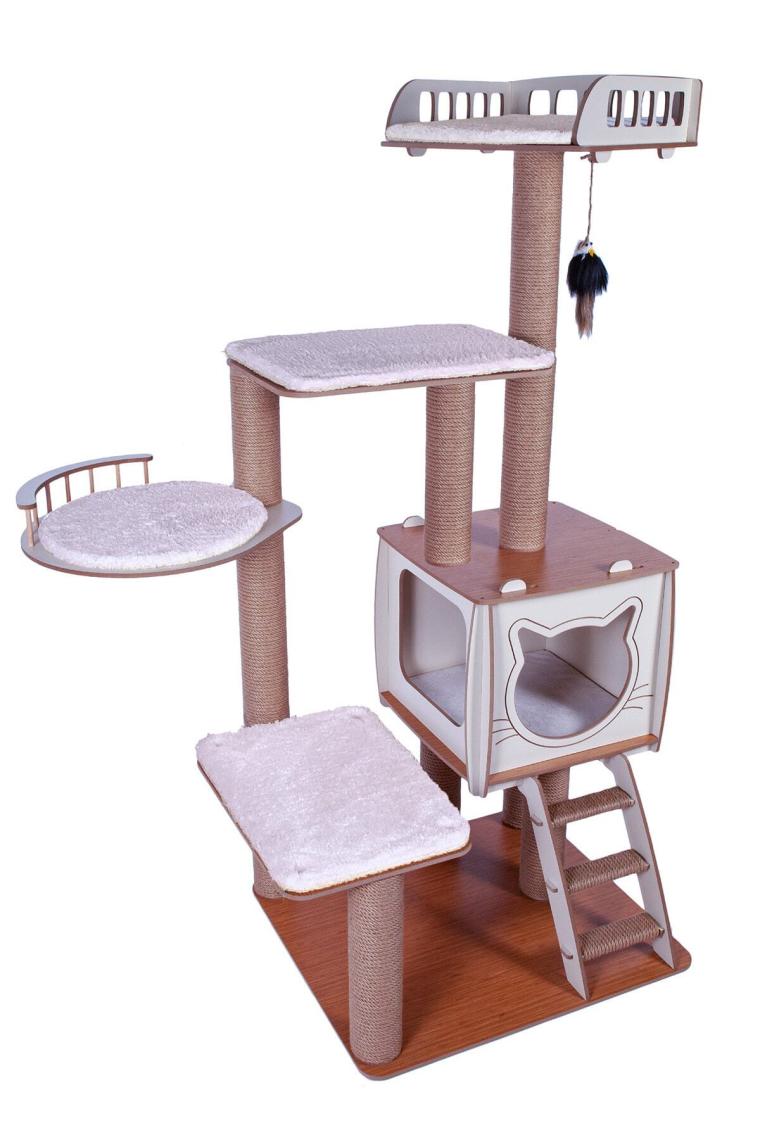 Pati Homes Pro Katlı Kedi Oyun Evi Köşk Xl Yataklı - Kedi Tırmalaması