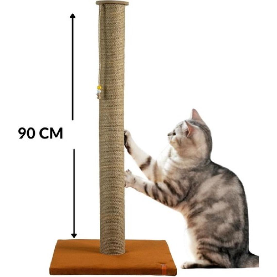 Pugalo Tırmalama 90 cm Catnipli Büyük Kedi Tırmalama Tahtası Minder Yüzey Turuncu