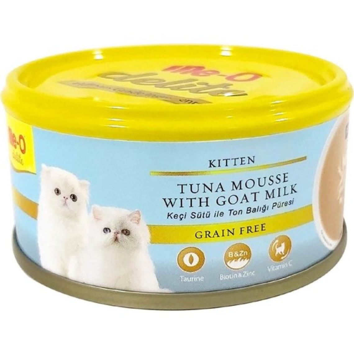 Meo Delite Keçi Sütlü Ton Balıklı Tahılsız Ezme Yavru Kedi Konservesi 80 Gr