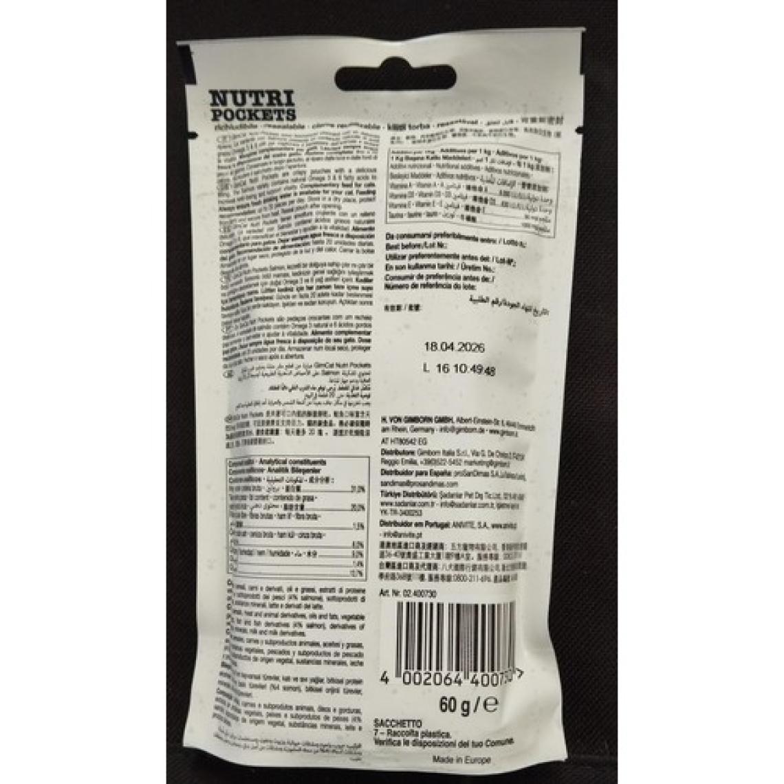 Gimcat Nutripockets Kedi Ödülü Somon Omega 3&6 60Gr
