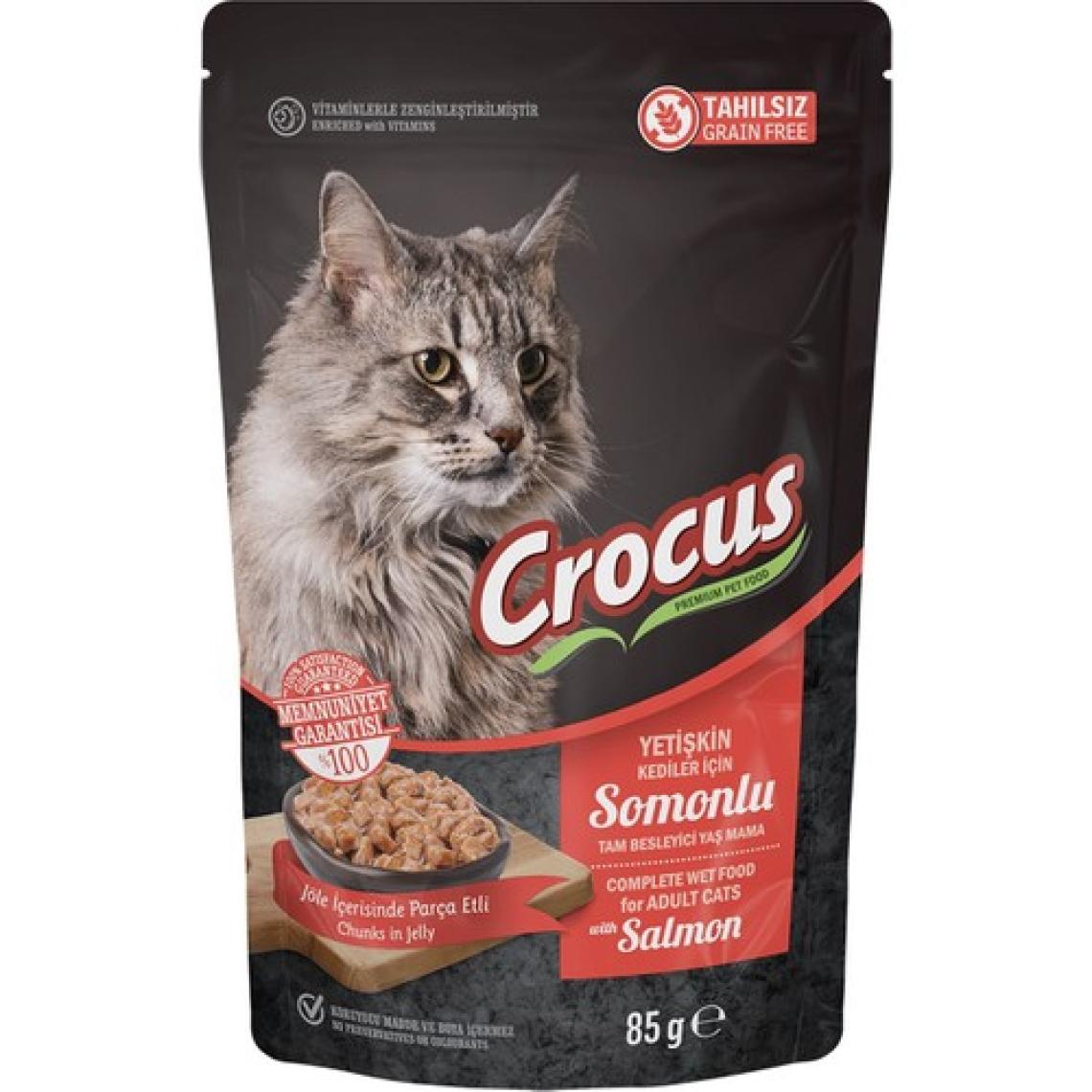 Crocus Tahılsız Kedi Somonlu Jöleli Pouch Yaş Mama 85 G