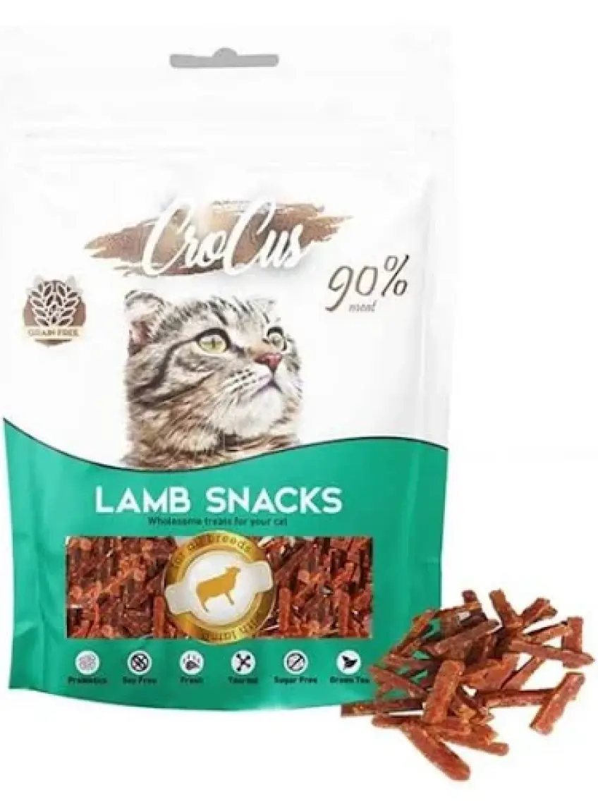 Crocus Lamb Snacks Kuzu Etli Tahılsız Kedi Ödülü 80g