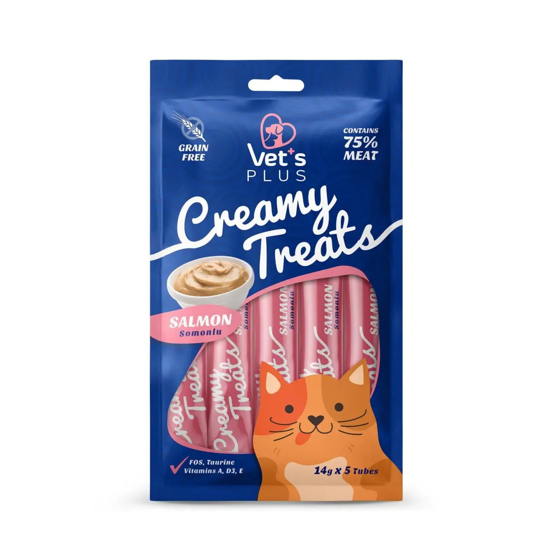 Vet's Plus Somonlu Krema Kedi Ödülü 5x14gr