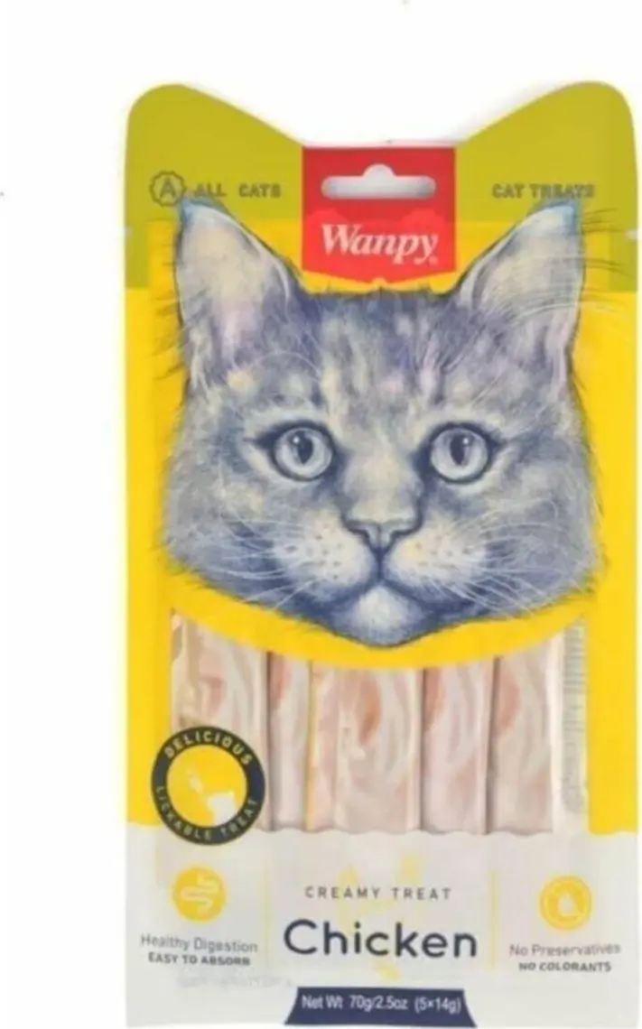 Wanpy Tavuklu 5 x 14 gr Likit Kedi Ödülü