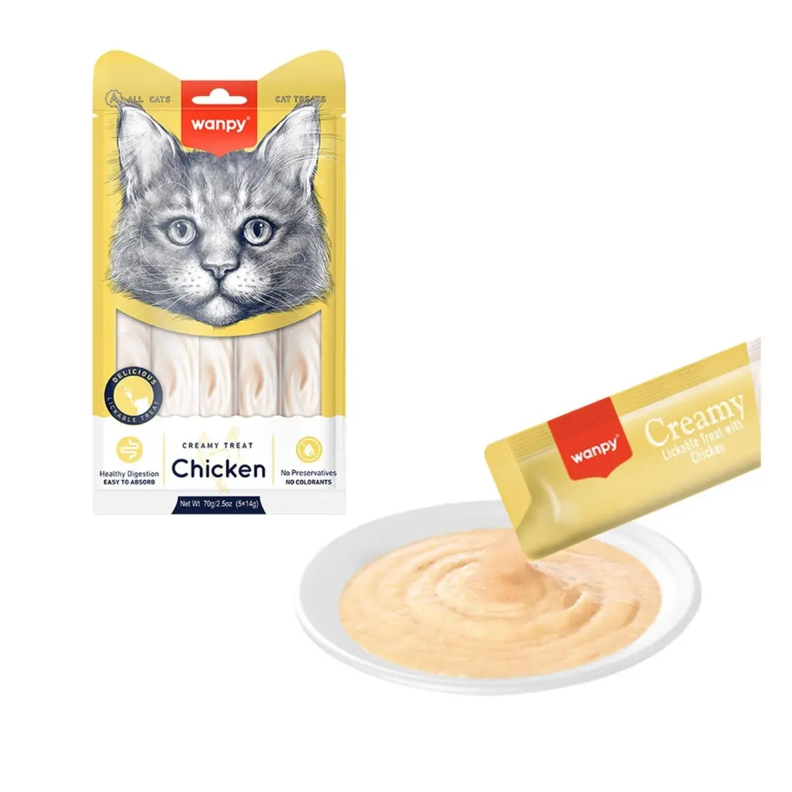 Wanpy Tavuklu 5 x 14 gr Likit Kedi Ödülü