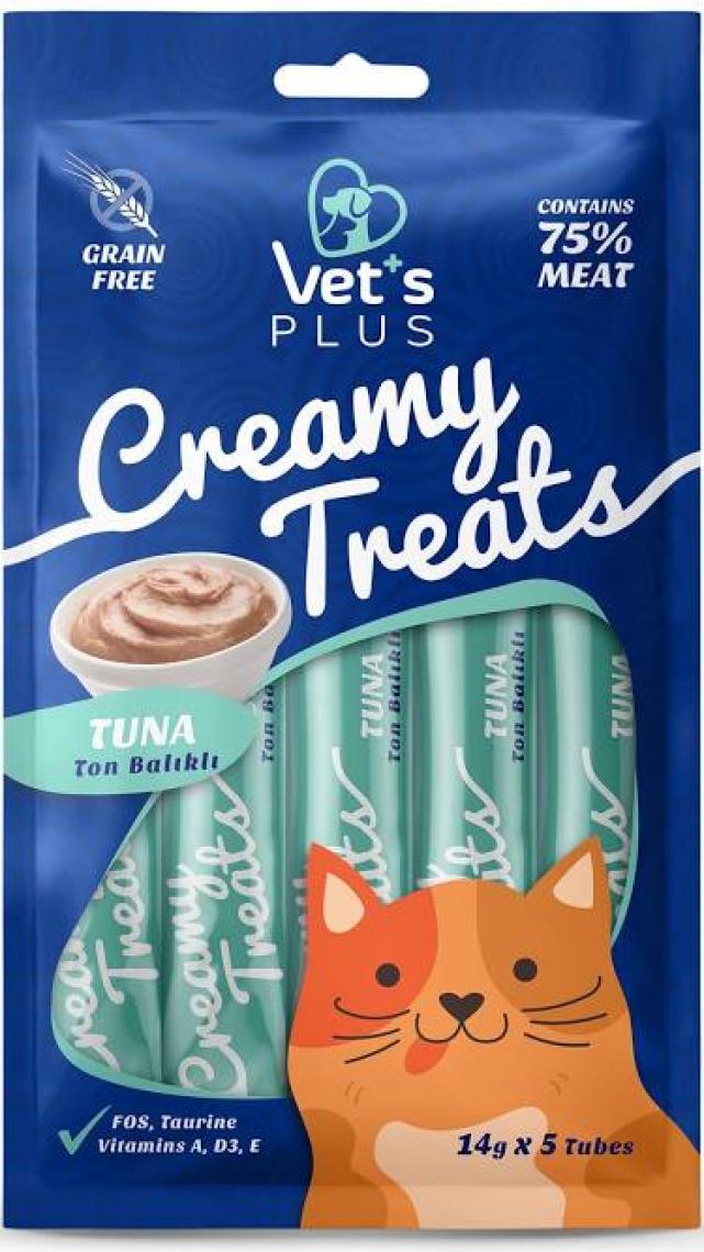 Vet's Plus Ton Balıklı Krema Kedi Ödülü 5x14gr