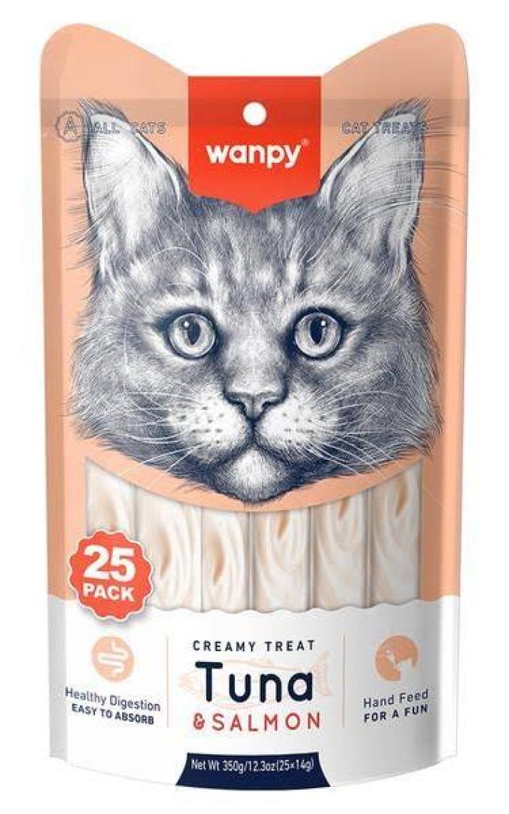 Wanpy Ton Balığı & Somonlu Sıvı Kedi Ödülü 25*14 gr