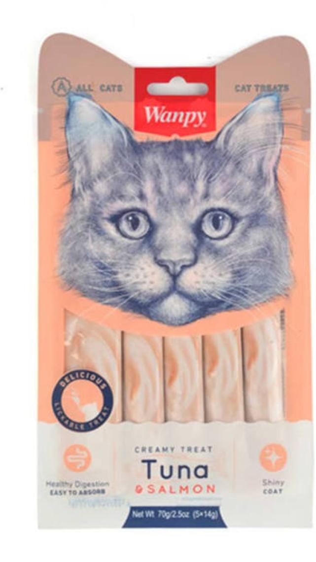 Wanpy Ton Balığı & Somonlu Sıvı Kedi Ödülü 25*14 gr