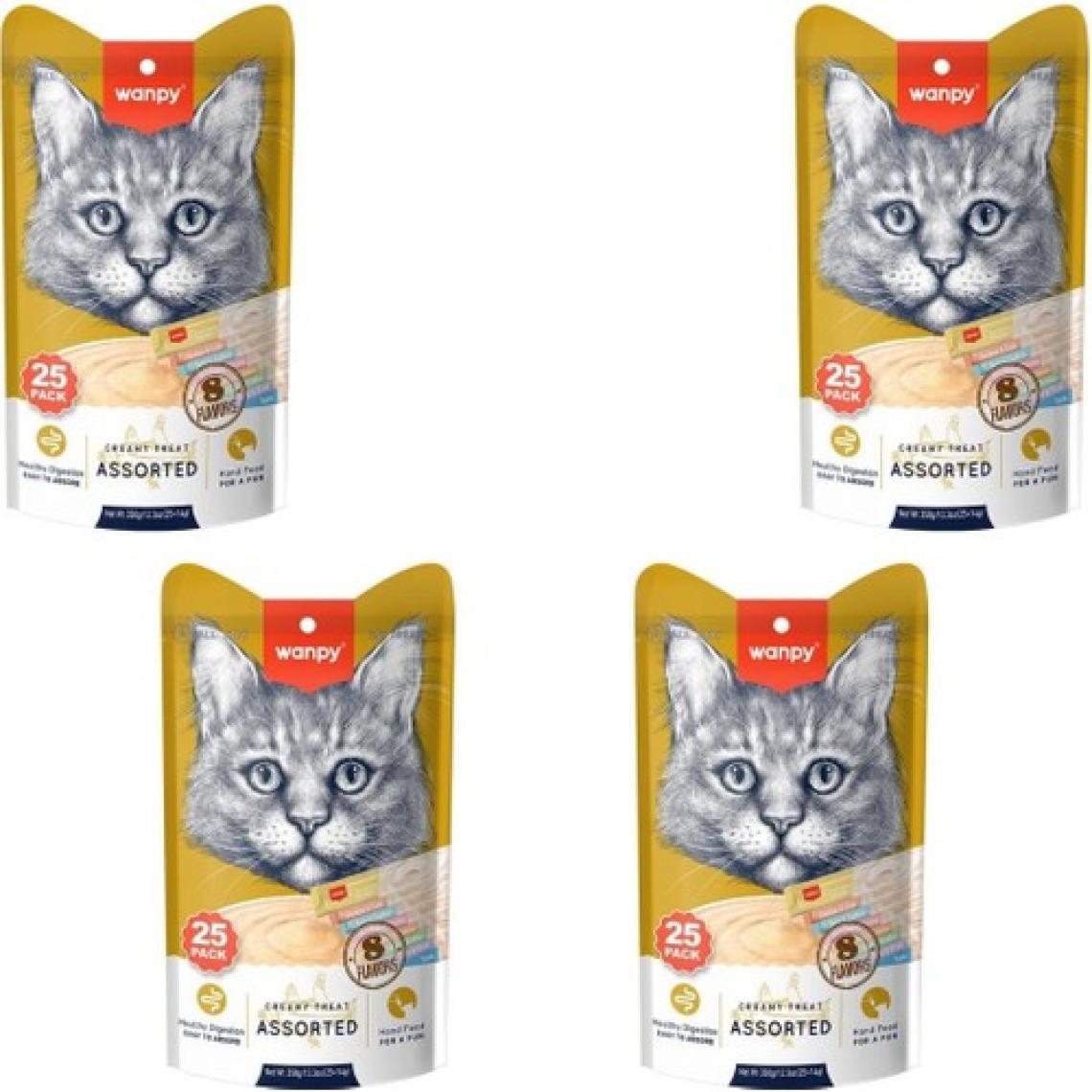 Wanpy Karışık 8 Lezzetli Krema Kedi Ödülü 25X14 gr x 4 Adet