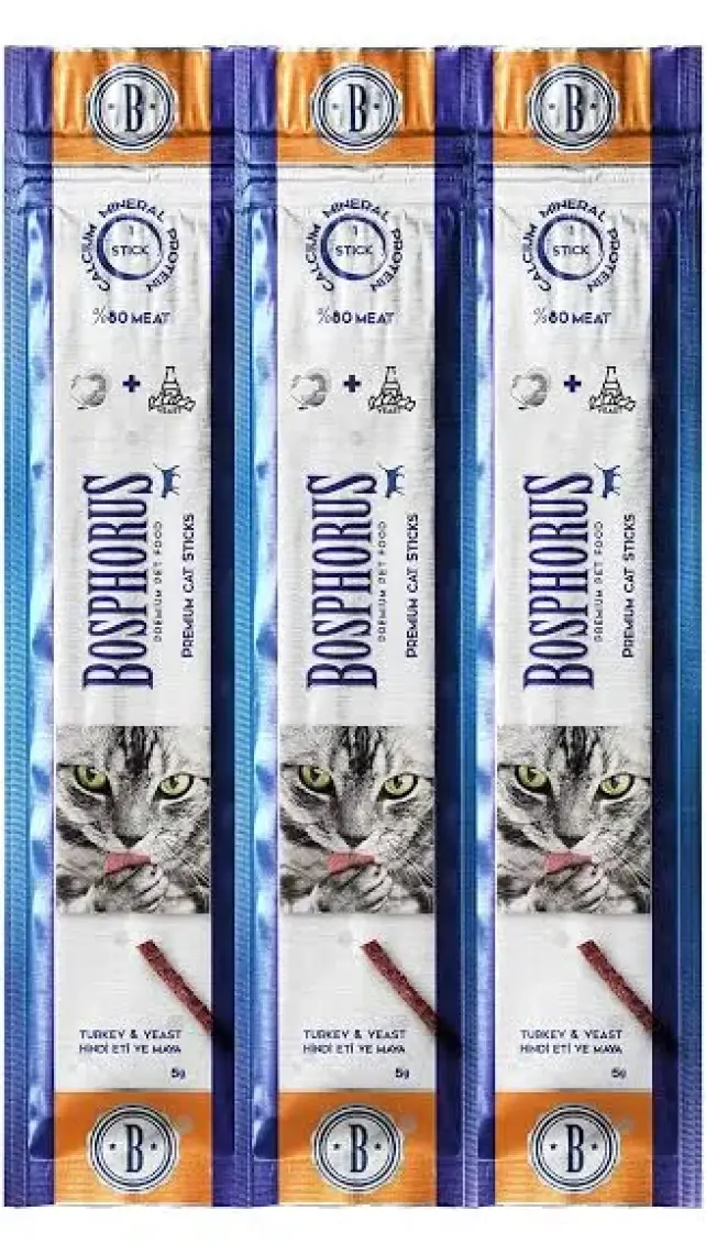 Bosphorus Hindi Etli ve Mayalı Kedi Ödülü / Cat Sticks With Turkey & Yeast