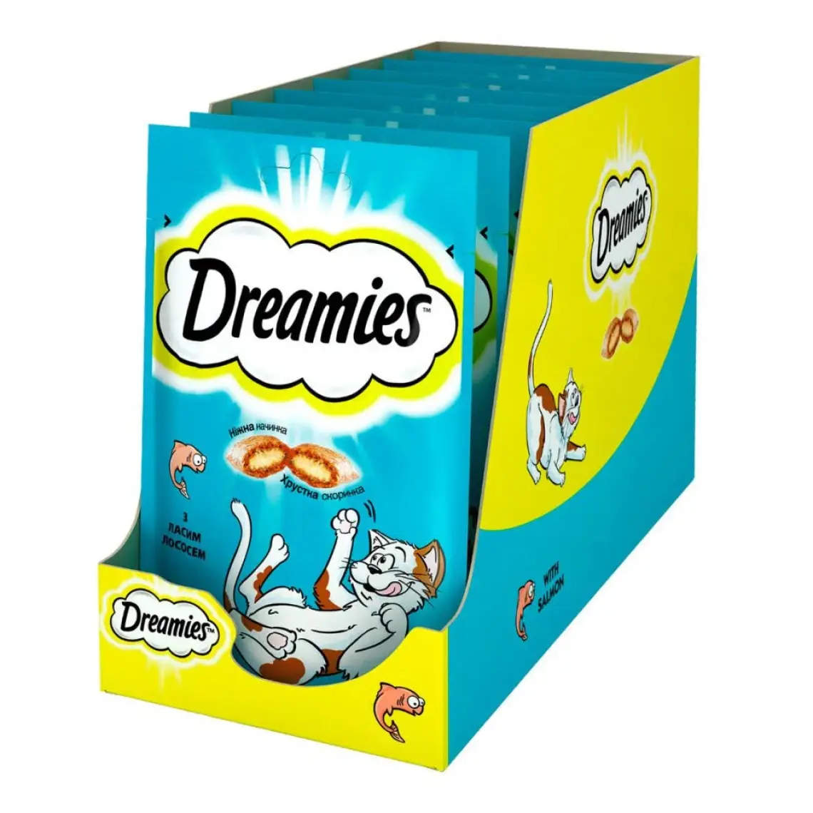 Dreamies İçi Dolgulu Somonlu Kitir Kedi Ödülü 60 Gr