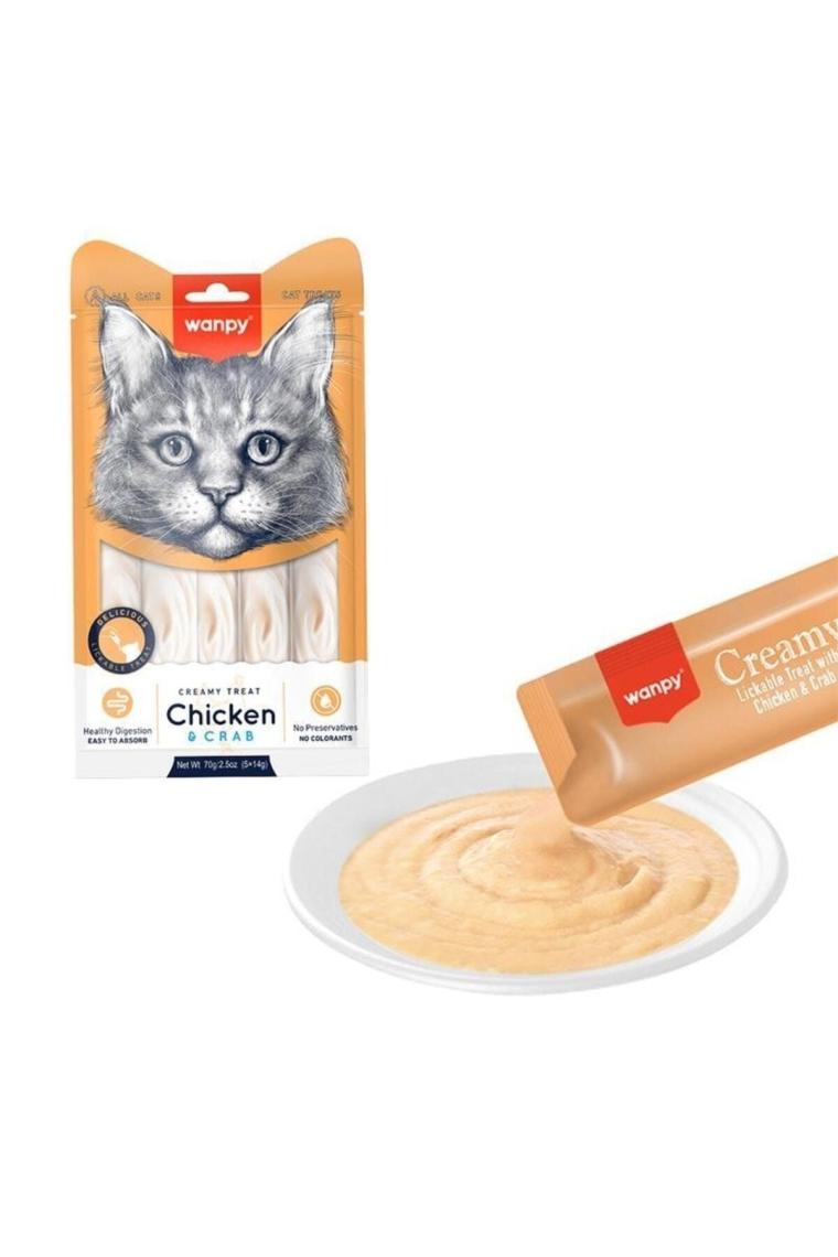 Tavuklu Yengeçli Sıvı Kedi Ödül Maması 5x14gr