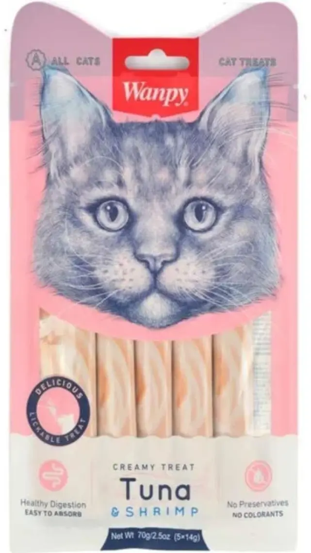 Wanpy Ton - Somon Aromalı Krema Kedi Ödülü 14gr x5