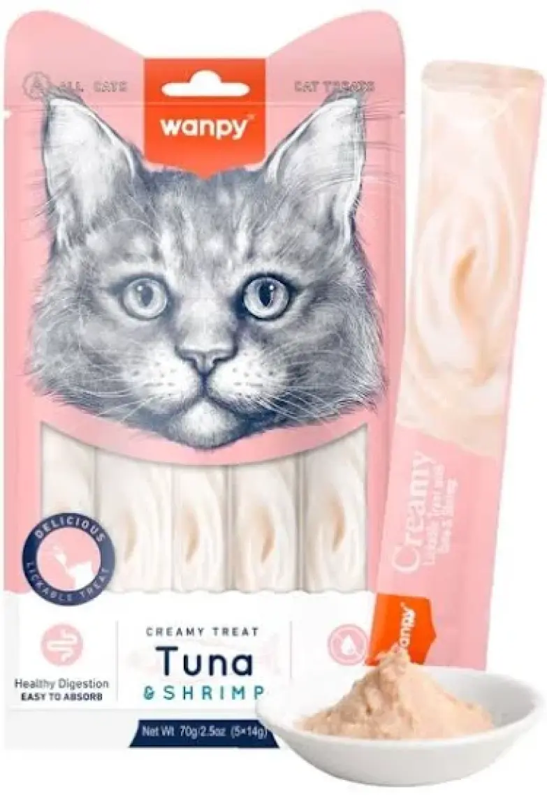 Wanpy Ton - Somon Aromalı Krema Kedi Ödülü 14gr x5