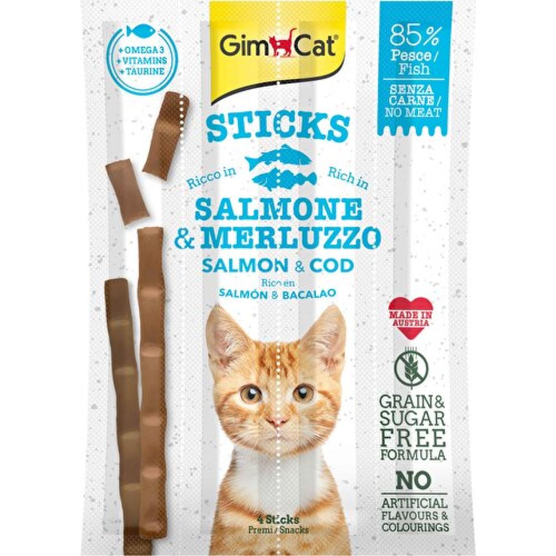 Gimcat Sticks Alabalıklı ve Somonlu 4x5 gr Kedi Ödül Çubukları