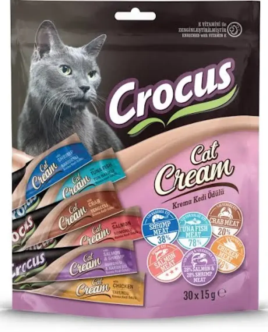 Crocus Karışık Çoklu Krema Kedi Ödülü 30x15g