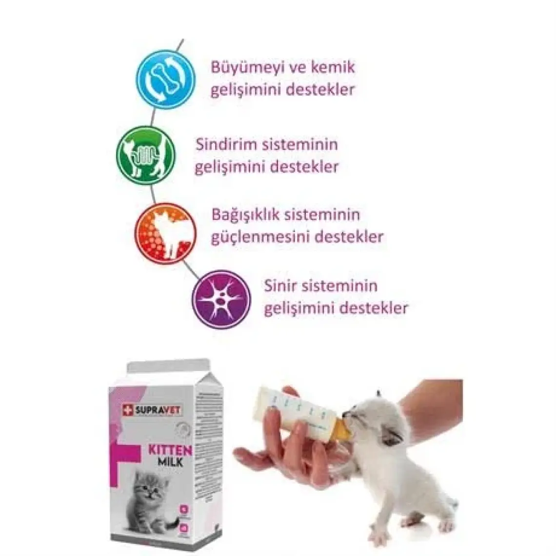Supravet Hamile ve Yavru Kediler Için Taurinli Süt Tozu 150  gr