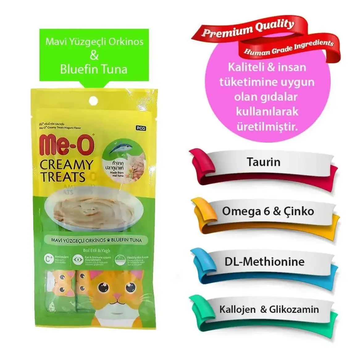 Me-O Creamy Kedi Ödül Maması Yüzgeçli Orkinos Balığı 15 GR