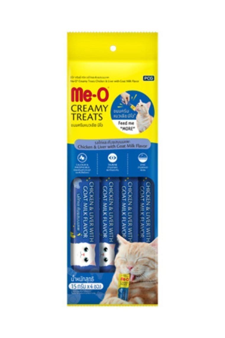 Me-O Creamy Treats Tavuklu Ciğerli ve Keçi Sütlü 4'lü 15 gr Kedi Ödül Maması