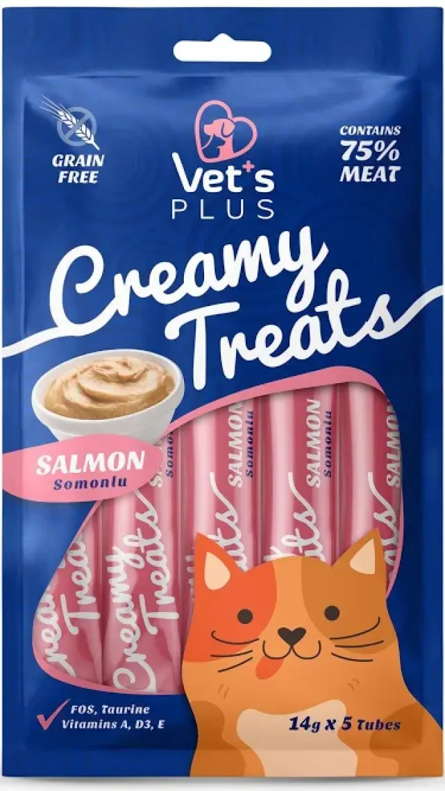 Vet's Plus Somonlu Krema Kedi Ödülü 5x14gr