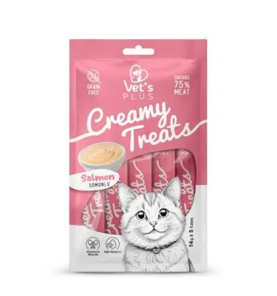 Vet's Plus Somonlu Krema Kedi Ödülü 5x14gr