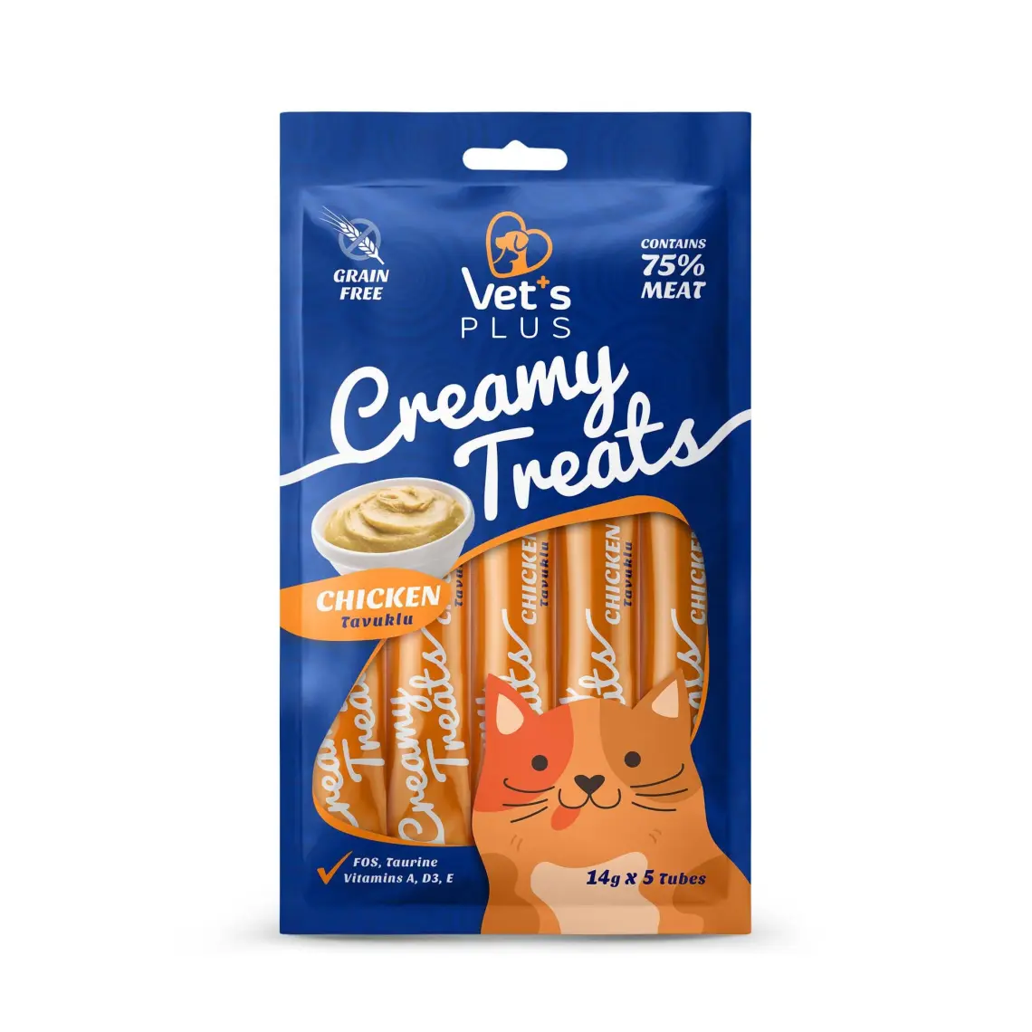 Vet's Plus Tavuklu Krema Kedi Ödülü 5x14gr