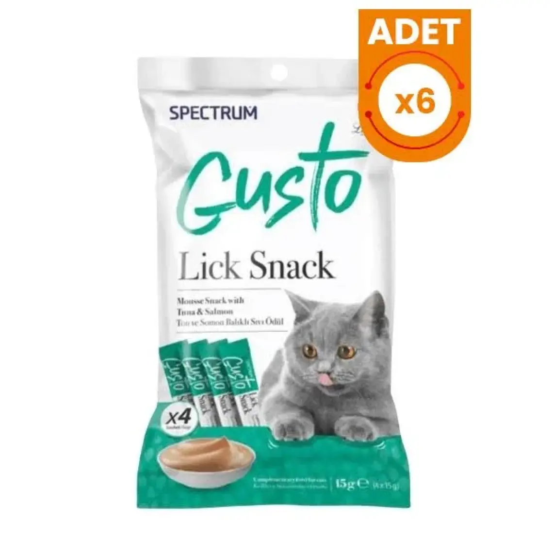 Spectrum Gusto Ton ve Somon Balıklı Sıvı Ödül Maması 15 gr 4 x 15 gr