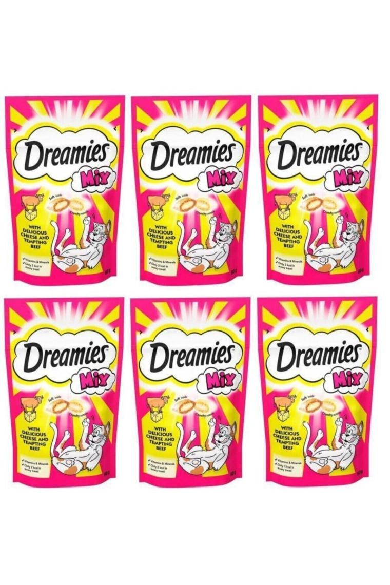 Dreamies Mix Peynirli Sığır Etli 60 gr 6'lı Kedi Ödül Maması