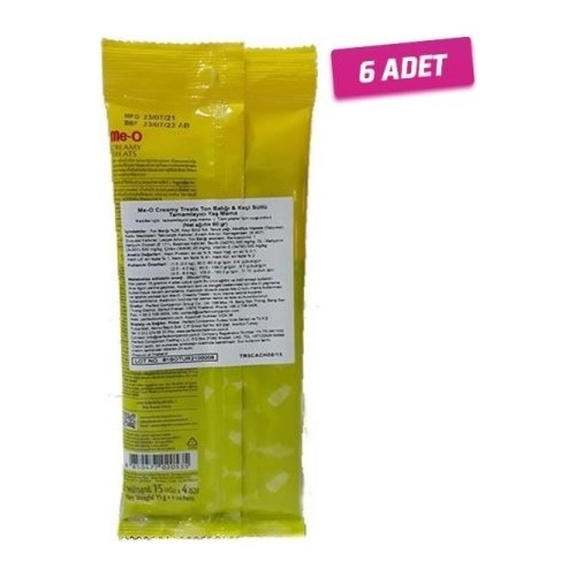 6 Adet - Meo Creamy Ton & Keçi Sütlü Kedi Ödülü 4X15 gr