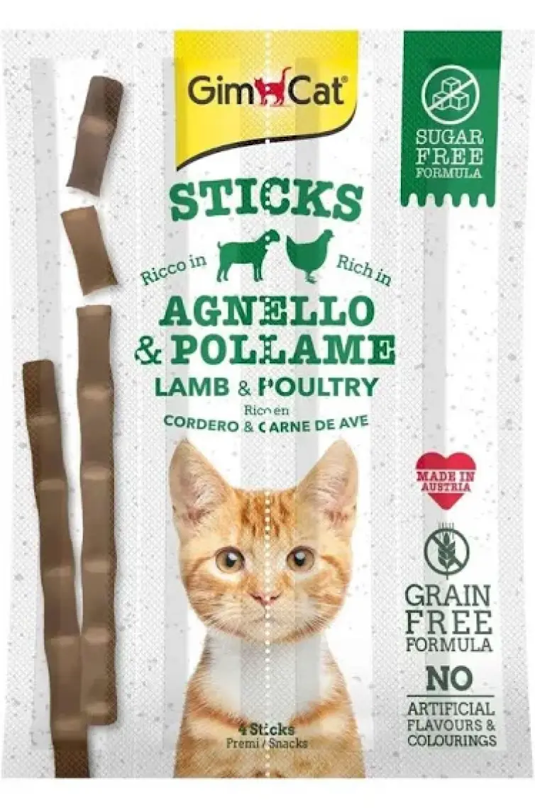 Gimcat Sticks Kuzu Tavuklu Kedi Ödül Çubuğu 4 Adet 20 Gr