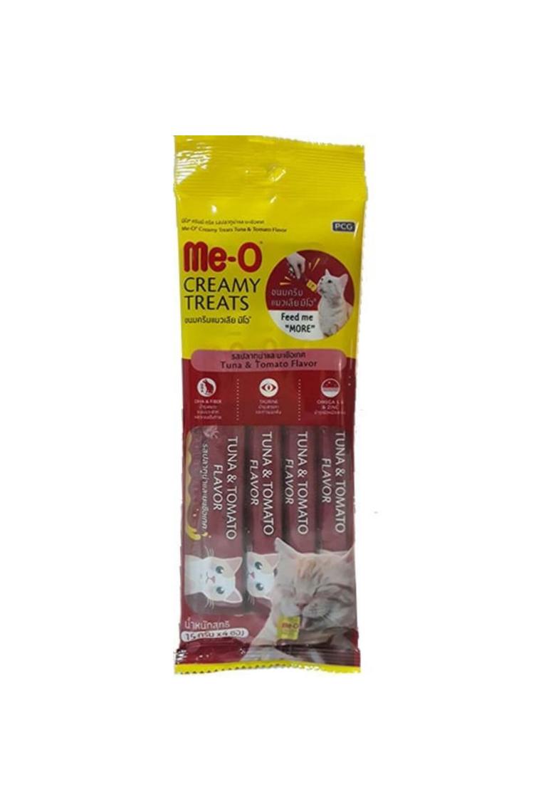 Me-O Creamy Treats Ton Balıklı ve Domatesli 4x15 gr Sıvı Kedi Ödül Maması