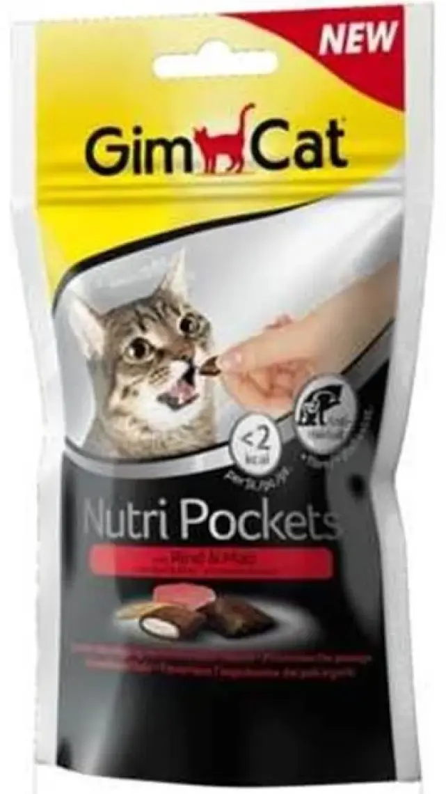 Gimcat Nutripockets Kedi Ödülü Biftek Malt 60Gr